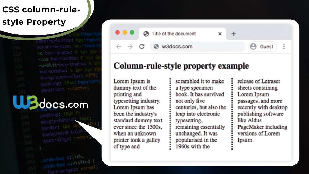 Css Column Rule Style Property