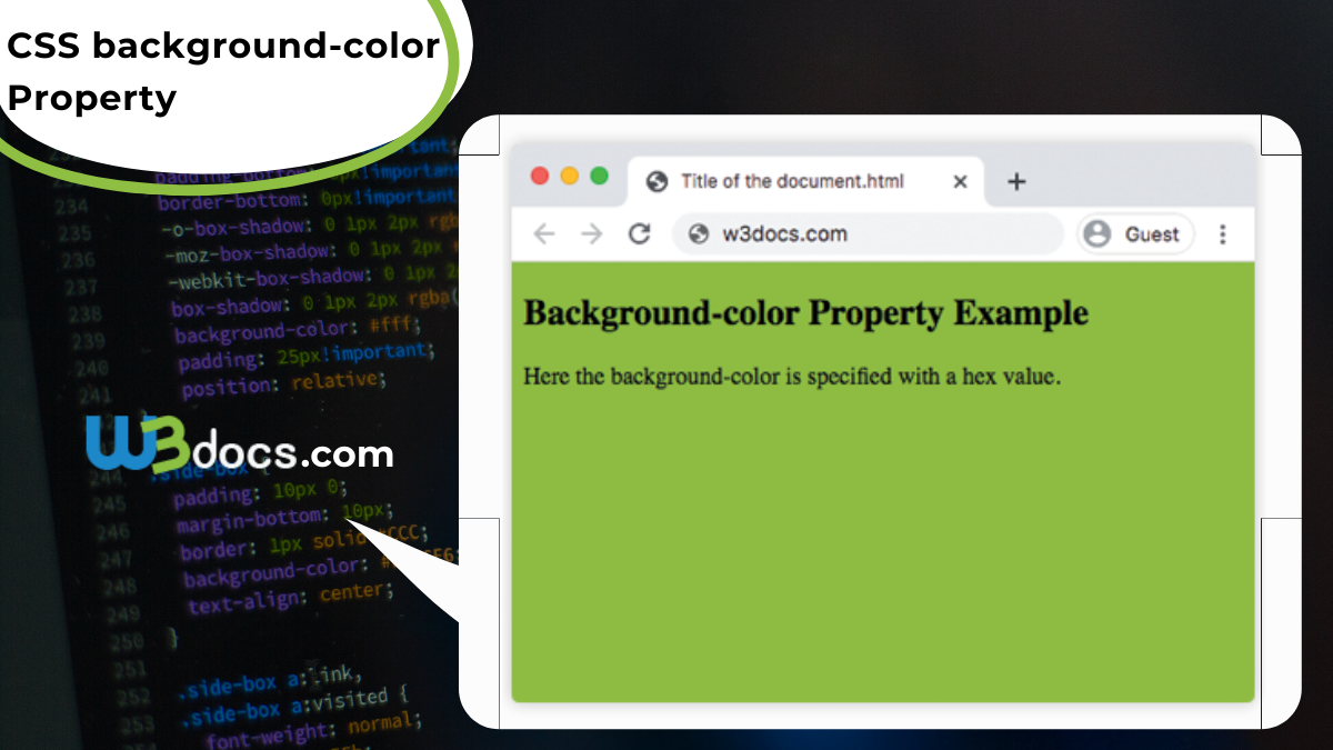 Đặt màu nền: Hãy khám phá tiềm năng kỳ diệu của thuộc tính background-color trong CSS khi điều chỉnh không gian màu sắc của trang web của bạn.