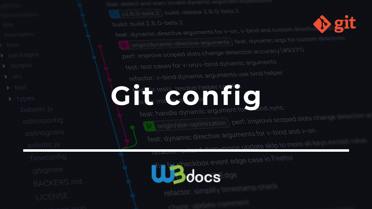 Git Config How To Use Git Config W3Docs Git Online Tutorial