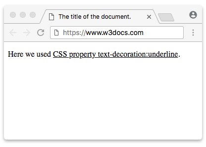text-decoration:underline example